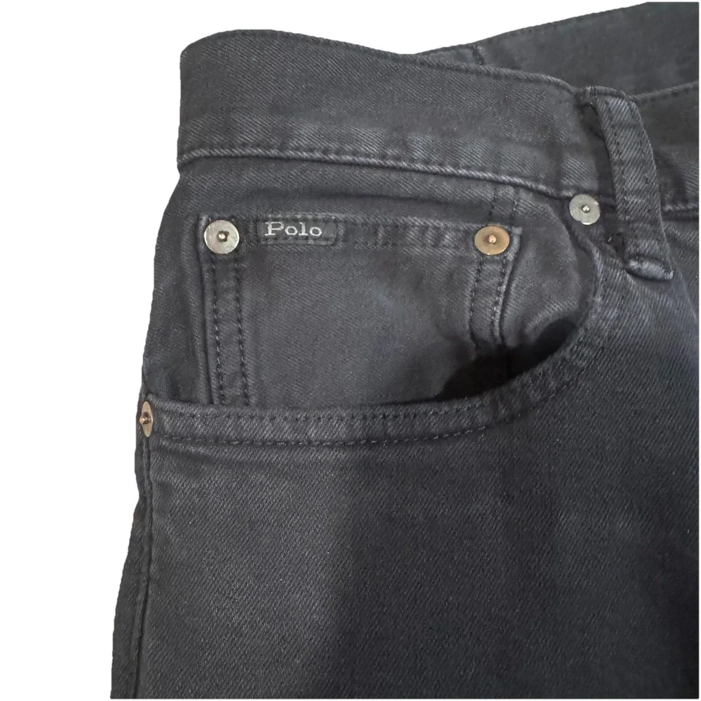 Polo Ralph Lauren The Varick Slim Straight Black Jeans Mens Size 33x32 Denim